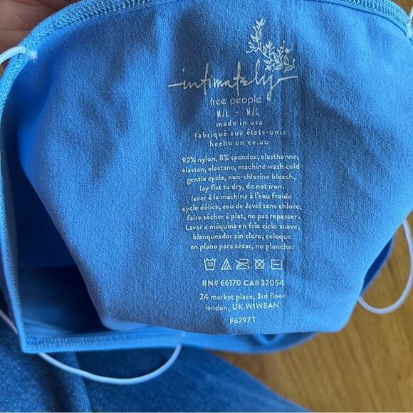 NWOT Intimately Free People Provence Blue Skinny Strap Bandeau Top Medium Large - Picture 4 of 4